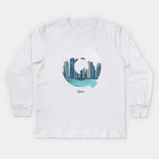 Bucket list destination - Qatar Kids Long Sleeve T-Shirt